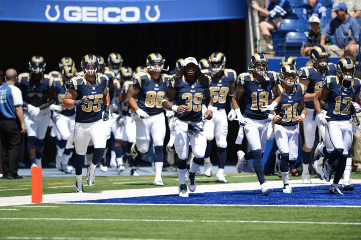 Steven and the Rams began the preseason on Sunday in Indianapolis against the Colts (St. Louis Rams Photo).