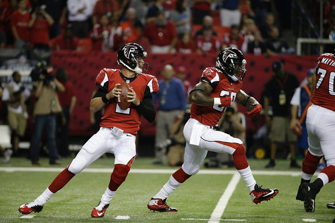 The play fake to No. 39 helped to spark Atlanta's big night offensively early on.