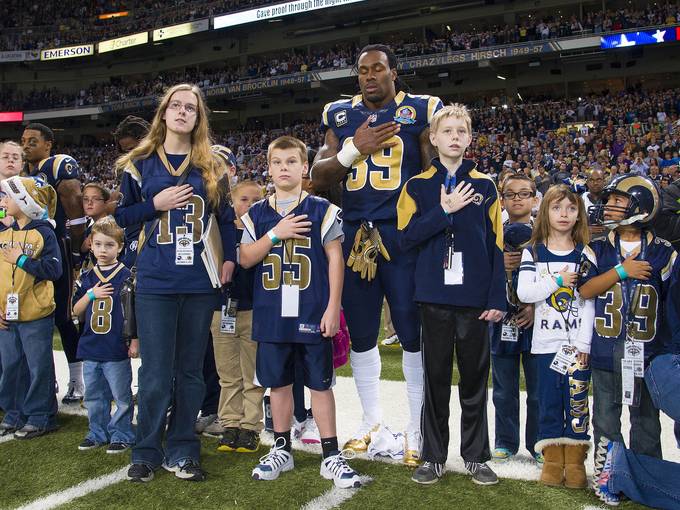 Steven's work on the football field and in the community makes him a great ambassador for the Rams and the NFL (Getty Images).