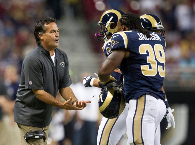 SJ quickly formed a great relationship with Rams coach Jeff Fisher and counts Fisher as one of his favorite coaches (Getty Images).