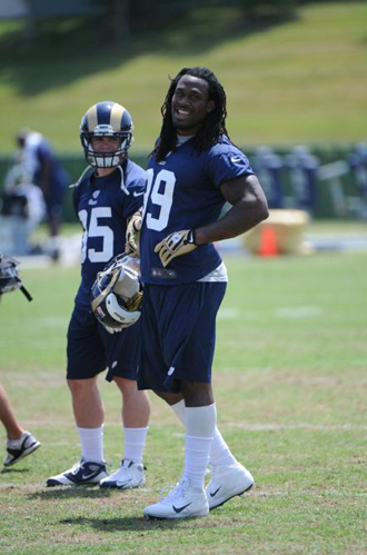 A light moment during camp (St. Louis Rams Photo).