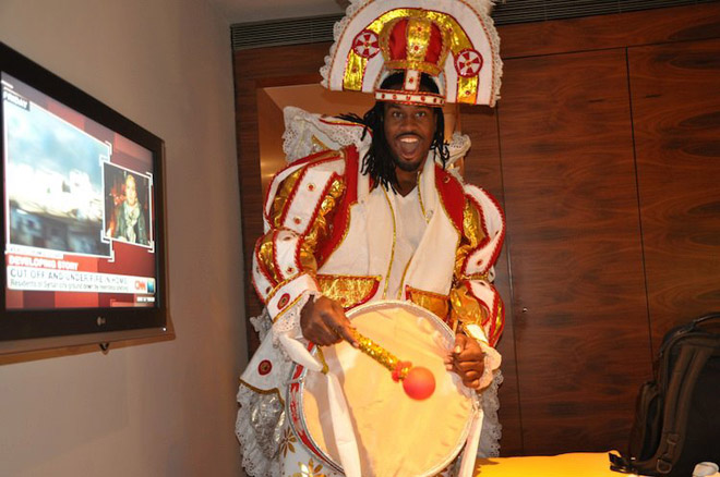 Here's my outfit for the Samba Schools competition at Carnival...should the Rams adopt this for a new uni?